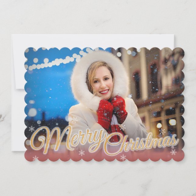 Fullt Bleed Photo Jul Season's Greeting Card (Framsida)