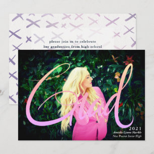 Fullt Bleed Photo Neon 2 Grad Overlay-inbjudan