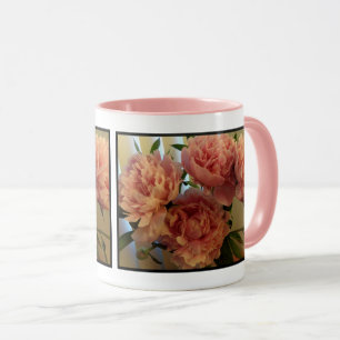 Fullt Bloomed Rosa Peonies Mugg