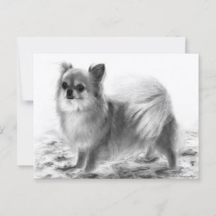 Fullt Body Chihuahua Hand målade teckningar Vykort