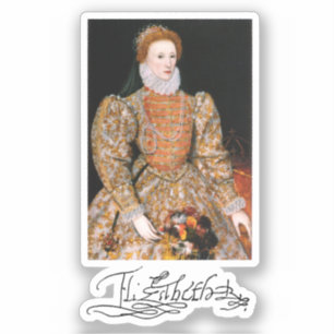 Fullt Body Porträtt of Queen Elizabeth I of Englan Klistermärken