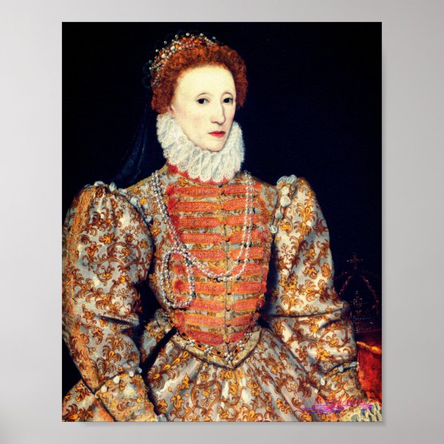 Fullt Body Porträtt of Queen Elizabeth I of Englan Poster (Framsidan)