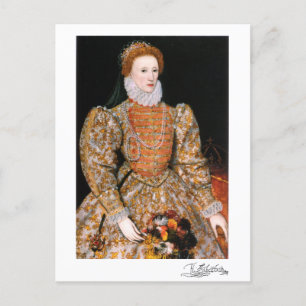 Fullt Body Porträtt of Queen Elizabeth I of Englan Vykort