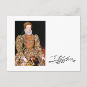 Fullt Body Porträtt of Queen Elizabeth I of Englan Vykort