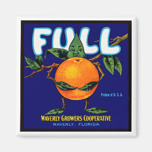 Fullt Brand Oranges-etikett Magnet