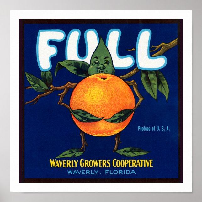 Fullt Brand Oranges-etikett Poster (Framsidan)