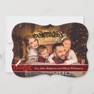 Fullt Card Photo Santa Hat Finare God jul Julkort