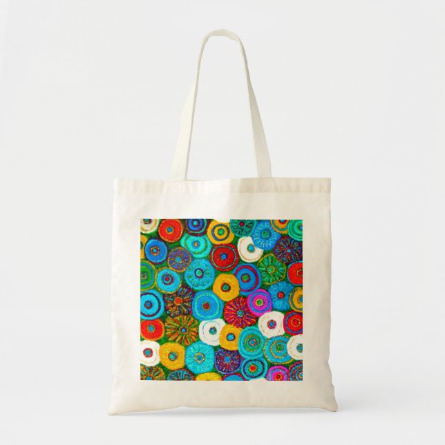 Fullt cirklar hänger lös toto tygkasse (Framsidan)