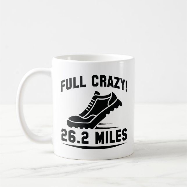 Fullt Crazy 26,2 miles Kaffemugg (Vänster)
