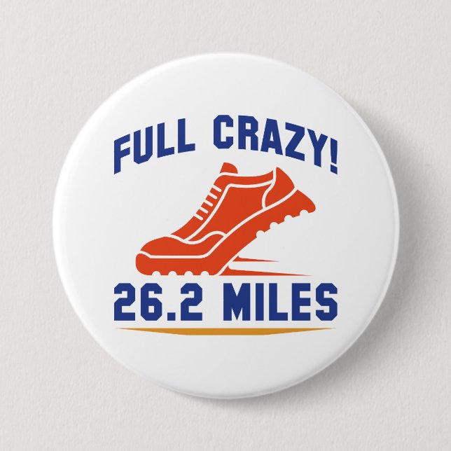Fullt Crazy 26,2 miles Knapp (Framsida)
