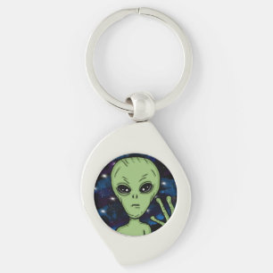 Fullt Disclosure som Now Alien and UFO Swirl Silverfärgad Nyckelring