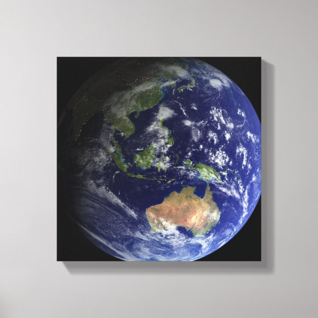 Fullt Earth från rymden som visar Australien Canvastryck (Framsida)
