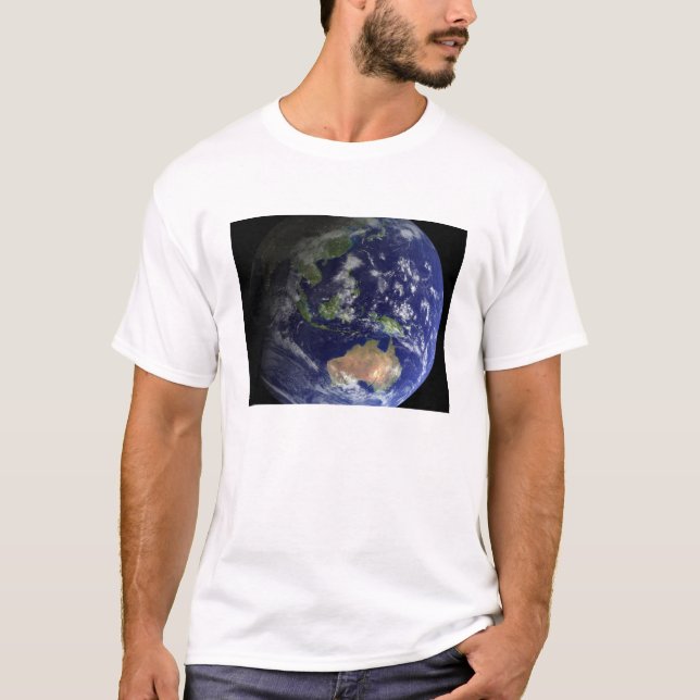 Fullt Earth från rymden som visar Australien T Shirt (Framsida)