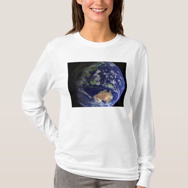 Fullt Earth från rymden som visar Australien T-shirt (Framsida)
