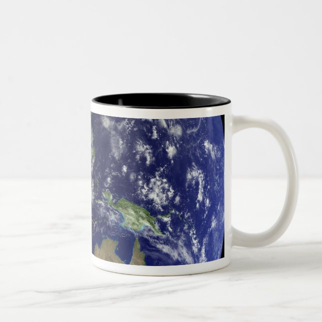 Fullt Earth från rymden som visar Australien Två-Tonad Mugg (Höger)