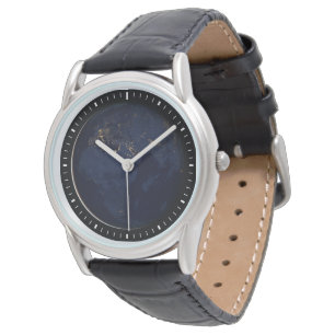 Fullt Earth med City Ljus Armbandsur