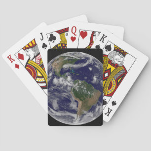 Fullt Earth med olika tropiska stormsystem. Casinokort