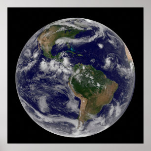 Fullt Earth med olika tropiska stormsystem. Poster