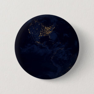 Fullt Earth på natten med City Ljus Amerika Knapp