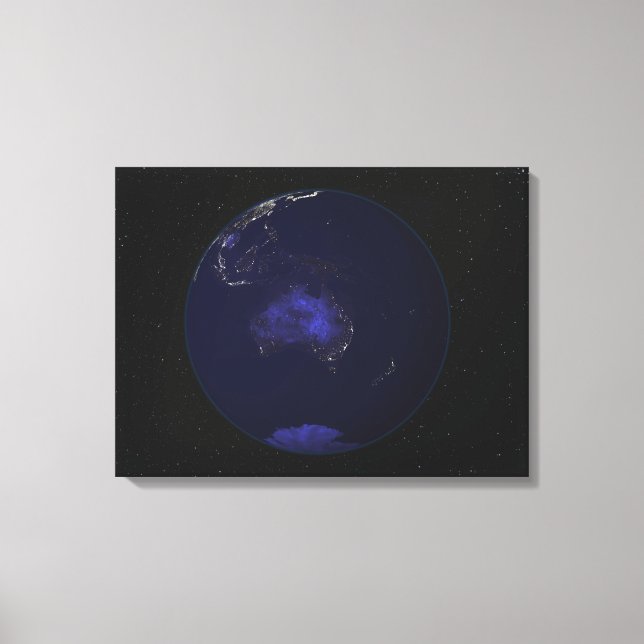 Fullt Earth på natten som visar ljus 2 Canvastryck (Framsida)