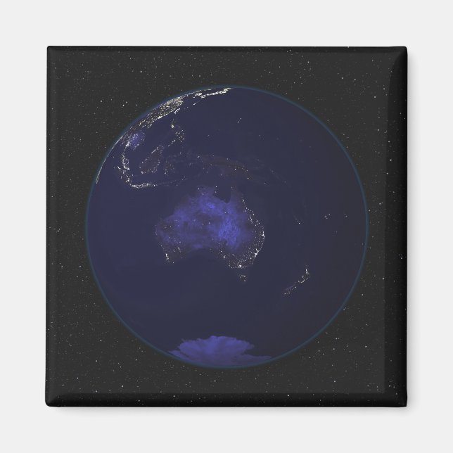 Fullt Earth på natten som visar ljus 2 Magnet (Framsidan)