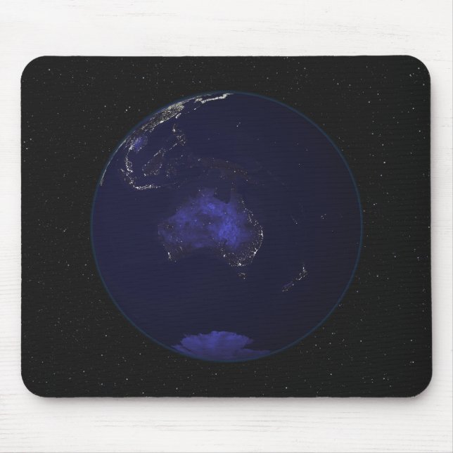 Fullt Earth på natten som visar ljus 2 Musmatta (Framsidan)