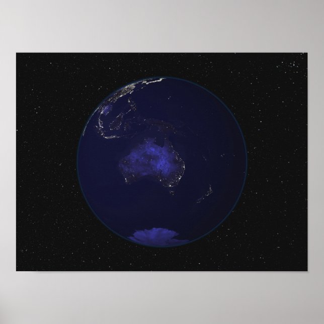Fullt Earth på natten som visar ljus 2 Poster (Framsidan)