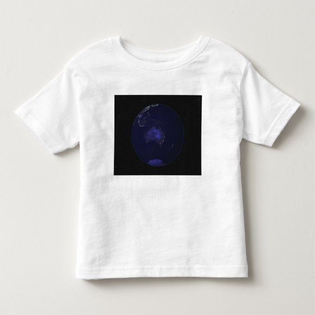 Fullt Earth på natten som visar ljus 2 T-shirt (Framsida)