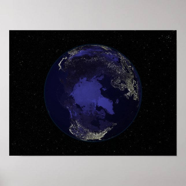 Fullt Earth på natten som visar ljus 5 Poster (Framsidan)