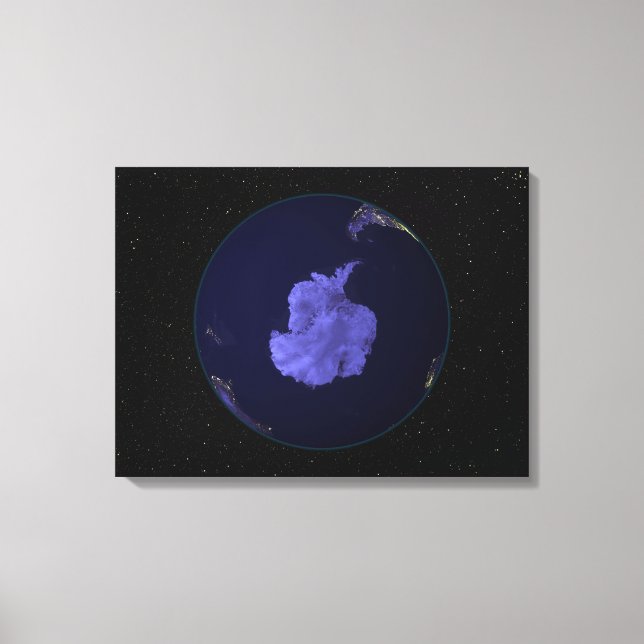 Fullt Earth på natten som visar staden ljus 7 Canvastryck (Framsida)