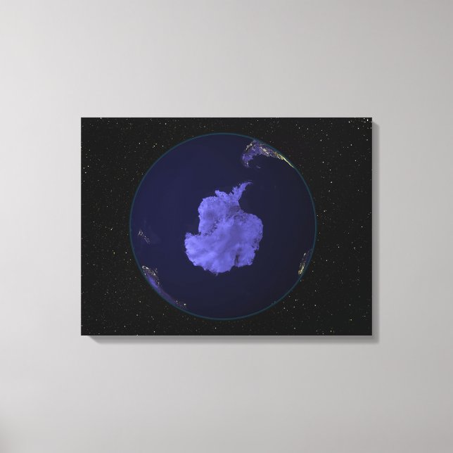 Fullt Earth på natten som visar staden ljus 7 Canvastryck (Framsida)