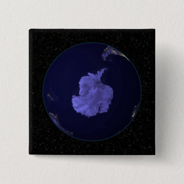 Fullt Earth på natten som visar staden ljus 7 Knapp (Framsida)