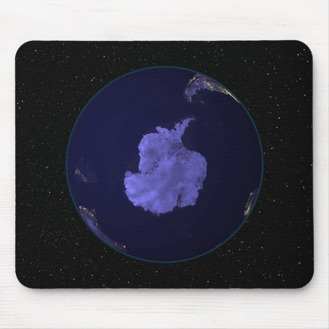 Fullt Earth på natten som visar staden ljus 7 Musmatta (Framsidan)