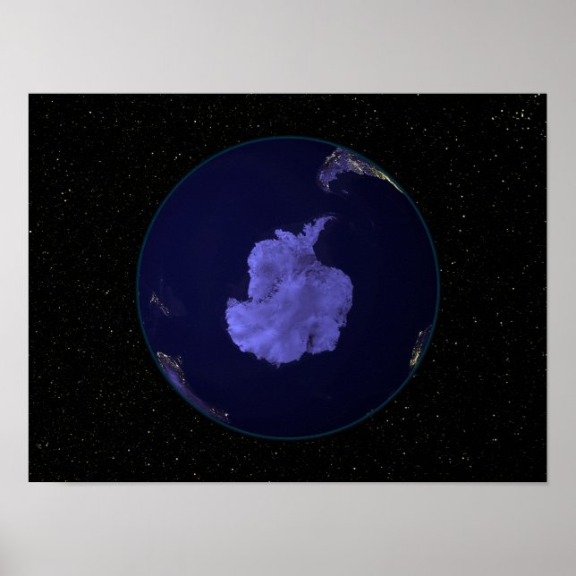 Fullt Earth på natten som visar staden ljus 7 Poster (Framsidan)