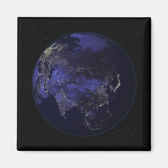 Fullt Earth på natten som visar staden ljus Magnet (Framsidan)