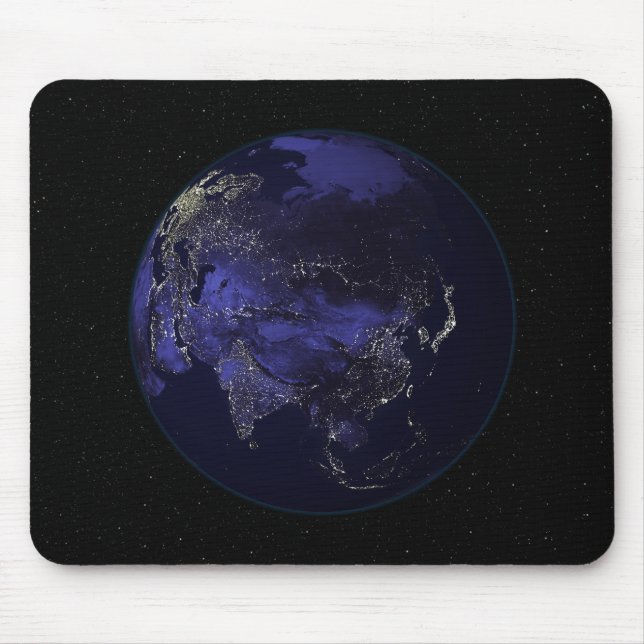 Fullt Earth på natten som visar staden ljus Musmatta (Framsidan)