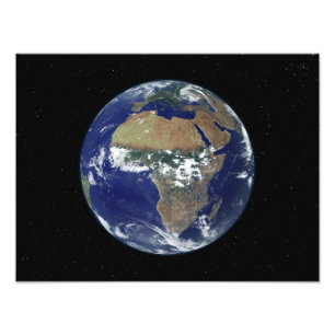 Fullt Earth Showing Afrika and Europe Fototryck