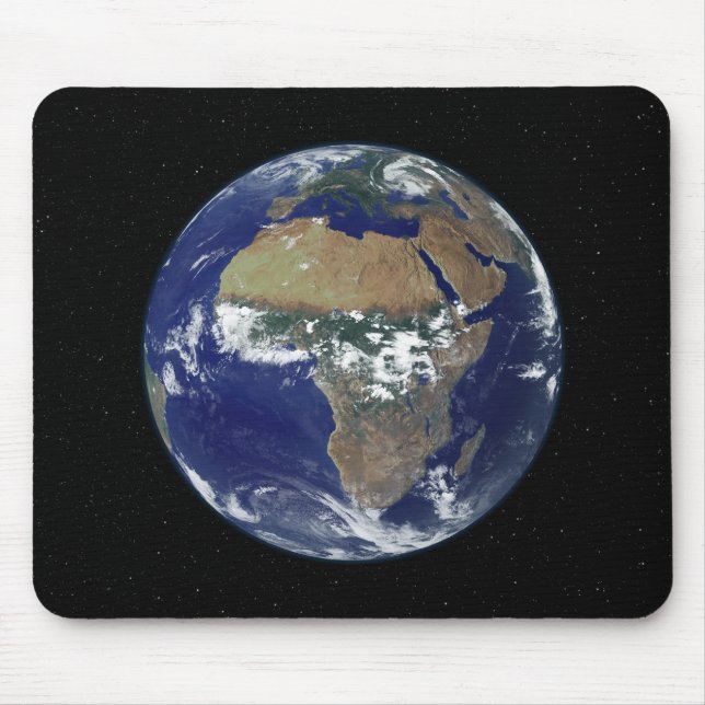 Fullt Earth Showing Afrika and Europe Musmatta (Framsidan)