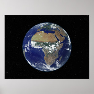 Fullt Earth Showing Afrika and Europe Poster