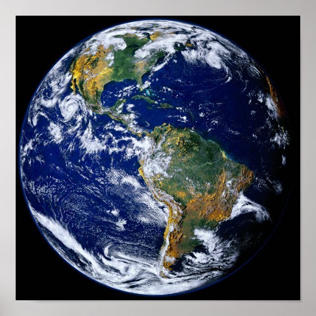 Fullt Earth Showing Americas Poster (Framsidan)
