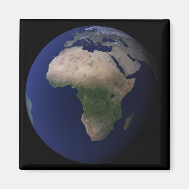 Fullt Earth som visar Afrika, Europa och Mitten Ea Magnet (Framsidan)