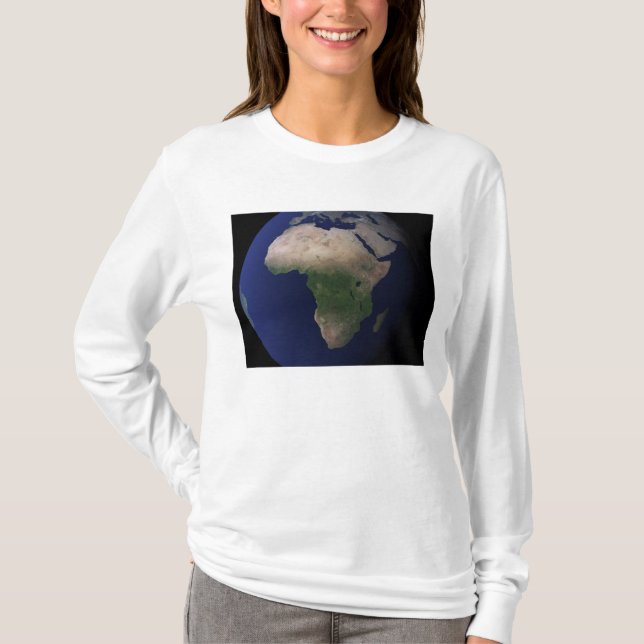 Fullt Earth som visar Afrika, Europa och Mitten Ea T-shirt (Framsida)