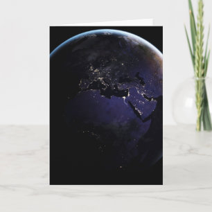 Fullt Earth som visar Ljus i Europa på natten. Kort