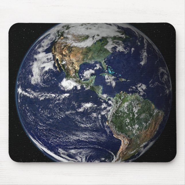 Fullt Earth som visar Nord- och Sydamerika Musmatta (Framsidan)