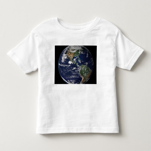 Fullt Earth som visar Nord- och Sydamerika T-shirt (Framsida)