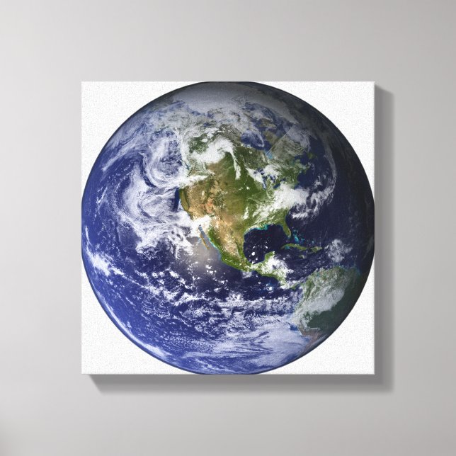 Fullt Earth som visar Nordamerika 2 Canvastryck (Framsida)