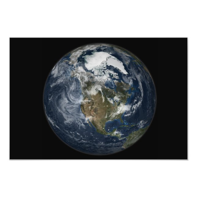 Fullt Earth som visar Nordamerika 2 Fototryck (Framsidan)