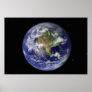 Fullt Earth som visar Nordamerika 2 Poster
