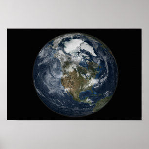 Fullt Earth som visar Nordamerika 3 Poster