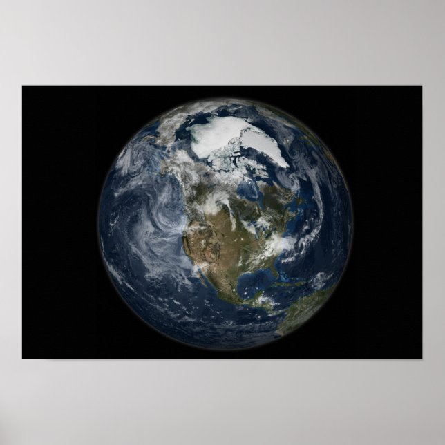 Fullt Earth som visar Nordamerika 3 Poster (Framsidan)